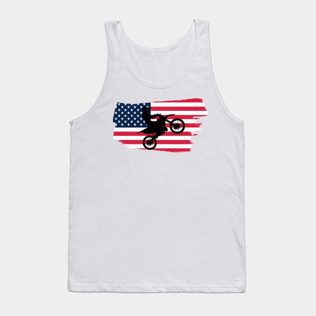 Awesome American flag Dirt bike/Motocross design. Tank Top by Murray Clothing